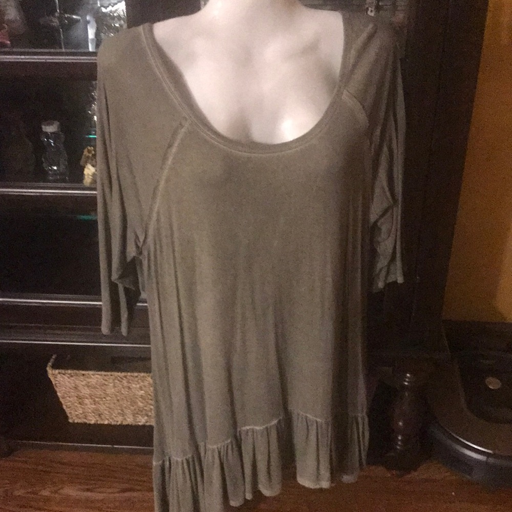 Dantelle olive green 3/4 sleeve